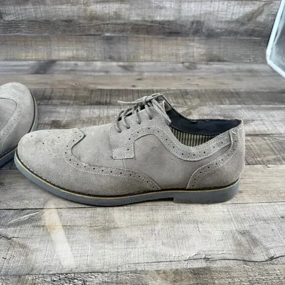 Alpine Swiss Mens Dress Shoes Gray Suede Wingtip Brogue Lace Up SZ 13 Men - Picture 15 of 16